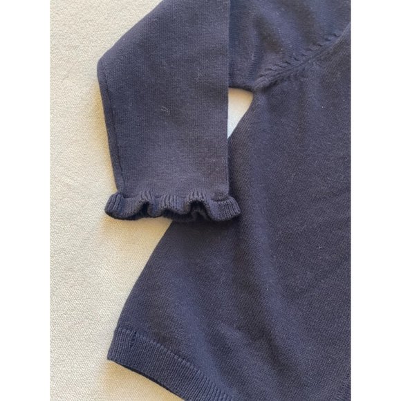 Zara girls baby navy blue knit sweater cardigan ruffle sleeve 9-12m NWT - Picture 4 of 5